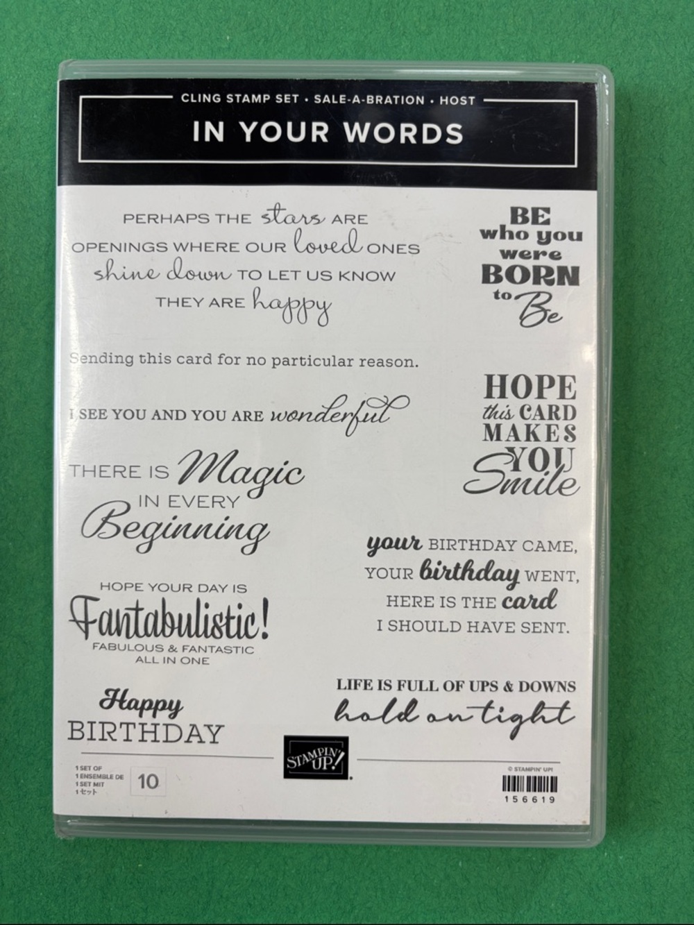 Stampin' Up! In Your Words Cling Stamp Set - Black & White